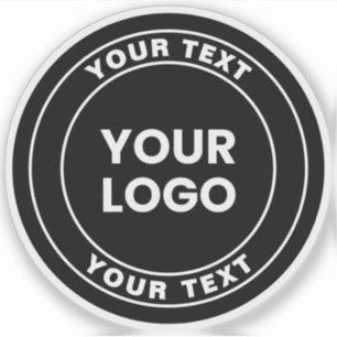Your Uploaded Logo + Bold Circular Text Sticker