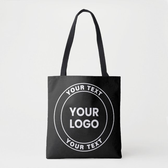 Your Uploaded Logo + Bold Circular Text  Tote Bag (Front)