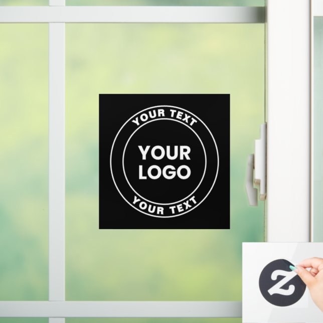 Your Uploaded Logo + Bold Circular Text  Window Cling (Home)