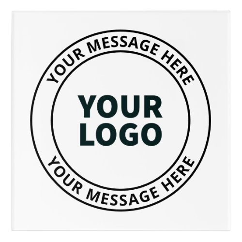 Your Uploaded Logo  Editable Circular Text  Acrylic Print