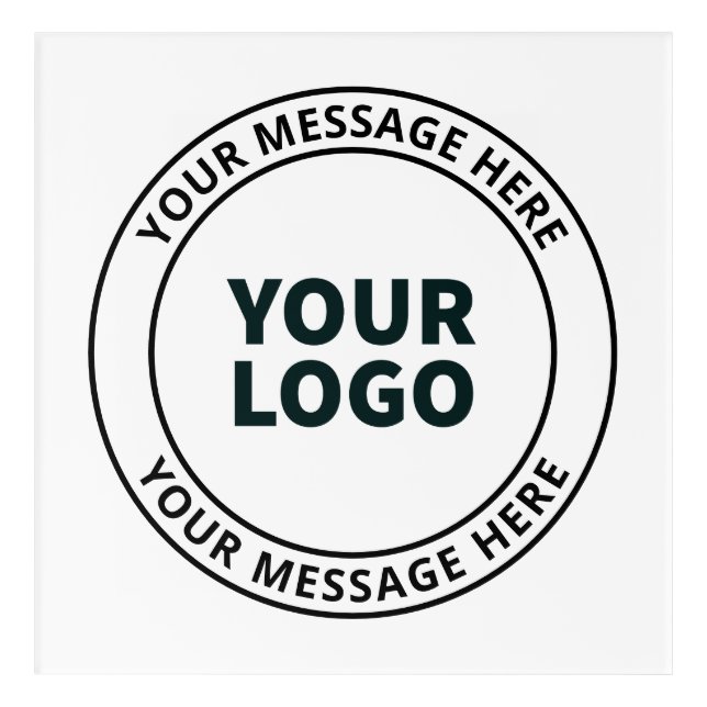 Your Uploaded Logo + Editable Circular Text  Acrylic Print (Front)