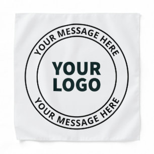 Your Uploaded Logo + Editable Circular Text  Bandana
