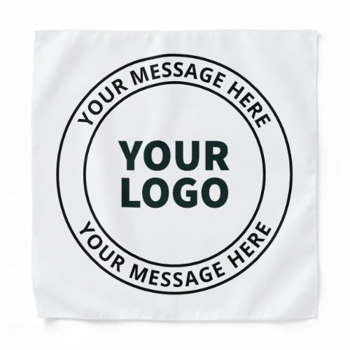 Your Uploaded Logo  Editable Circular Text  Bandana