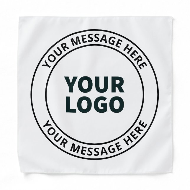 Your Uploaded Logo + Editable Circular Text  Bandana (Front)