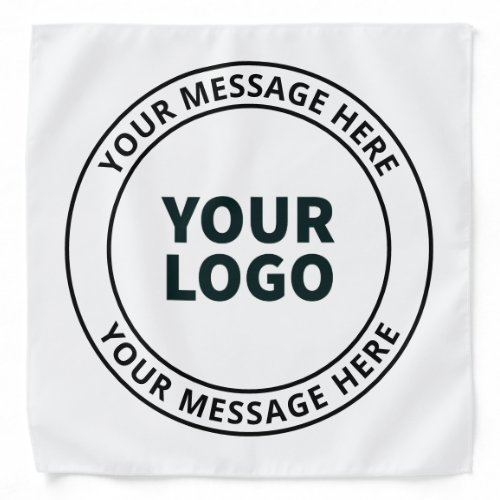 Your Uploaded Logo  Editable Circular Text  Bandana