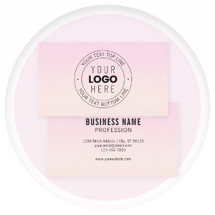 Your Uploaded Logo Editable Circular Text Business Card