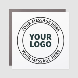 Your Uploaded Logo + Editable Circular Text Car Magnet