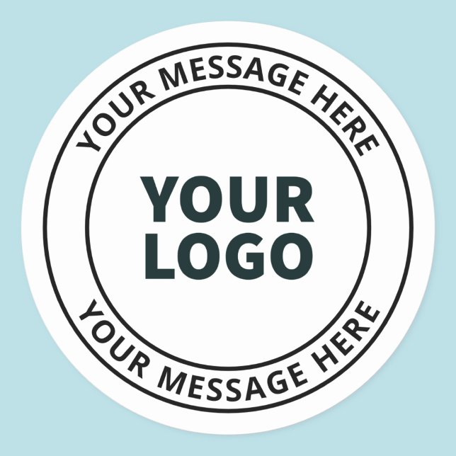 Your Uploaded Logo + Editable Circular Text  Classic Round Sticker (Creator Uploaded)