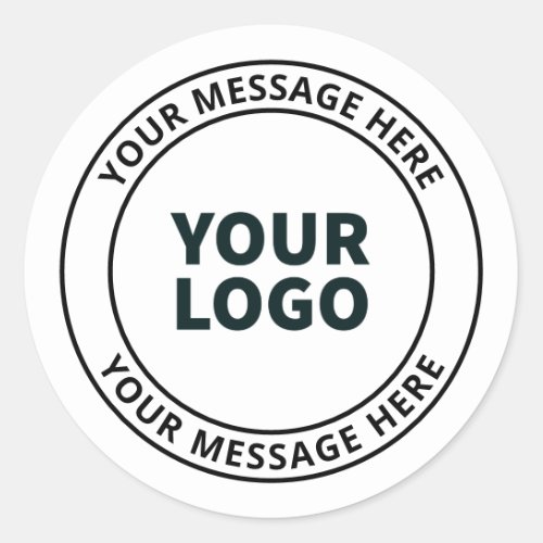 Your Uploaded Logo  Editable Circular Text  Classic Round Sticker