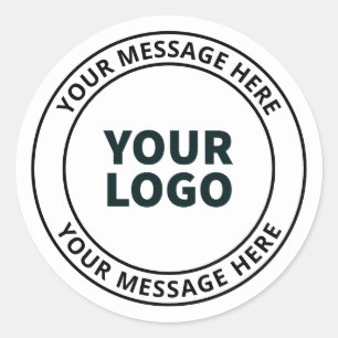 Your Uploaded Logo + Editable Circular Text Classic Round Sticker