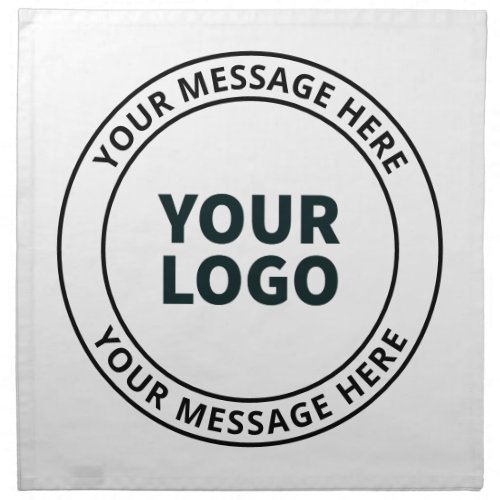 Your Uploaded Logo  Editable Circular Text  Cloth Napkin