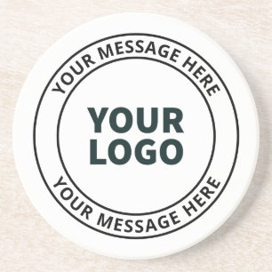 Your Uploaded Logo + Editable Circular Text Coaster