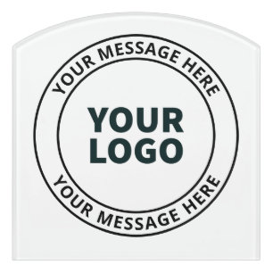 Your Uploaded Logo + Editable Circular Text  Door Sign