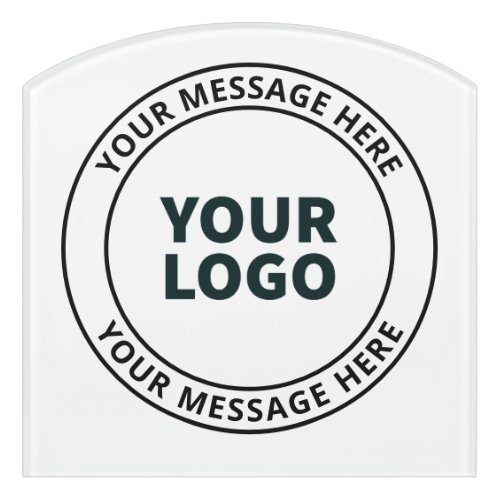 Your Uploaded Logo  Editable Circular Text  Door Sign