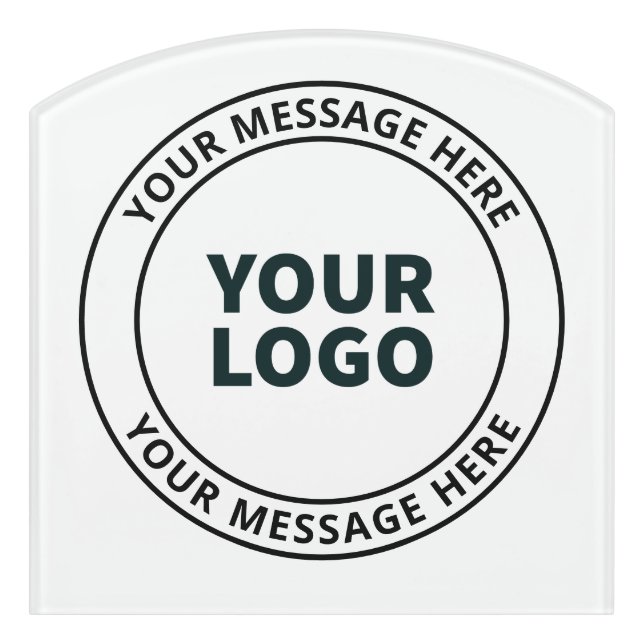 Your Uploaded Logo + Editable Circular Text  Door Sign (Contour Front)