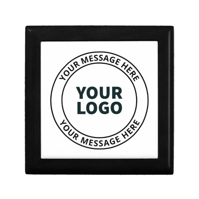Your Uploaded Logo + Editable Circular Text  Gift Box (Front)