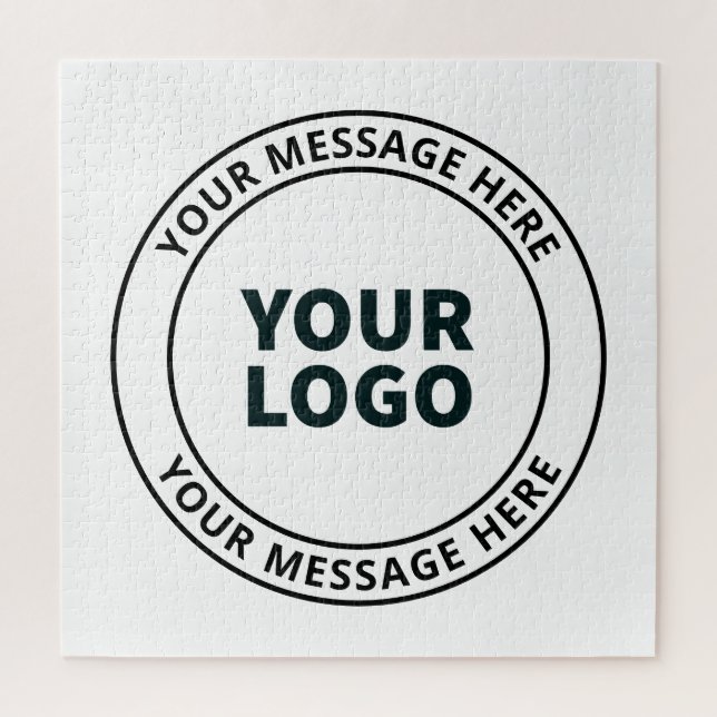 Your Uploaded Logo + Editable Circular Text  Jigsaw Puzzle (Vertical)
