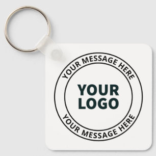 Your Uploaded Logo + Editable Circular Text  Keychain