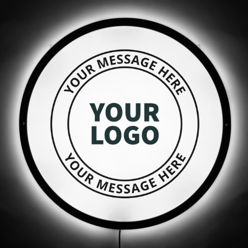 Your Uploaded Logo  Editable Circular Text  LED Sign