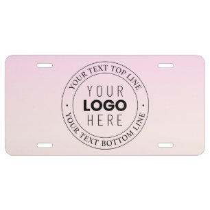 Your Uploaded Logo   Editable Circular Text  License Plate