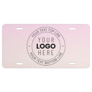 Your Uploaded Logo   Editable Circular Text  License Plate