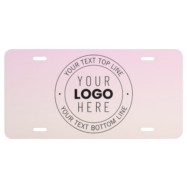 Your Uploaded Logo | Editable Circular Text  License Plate (Front)