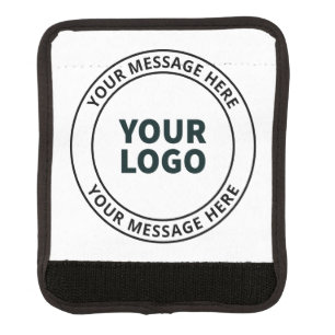 Your Uploaded Logo + Editable Circular Text  Luggage Handle Wrap