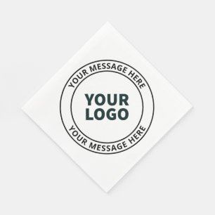 Your Uploaded Logo + Editable Circular Text Napkins
