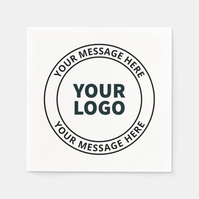 Your Uploaded Logo + Editable Circular Text  Napkins (Front)