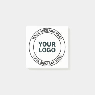 Your Uploaded Logo + Editable Circular Text Post-it Notes