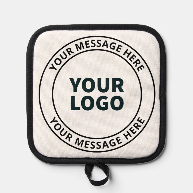 Your Uploaded Logo + Editable Circular Text  Pot Holder (Front)