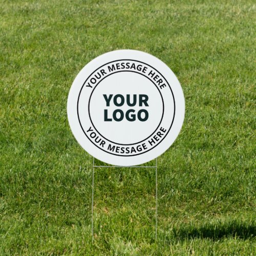 Your Uploaded Logo  Editable Circular Text  Sign