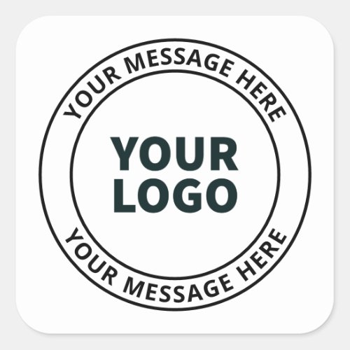 Your Uploaded Logo  Editable Circular Text  Square Sticker