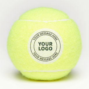 Your Uploaded Logo + Editable Circular Text Tennis Balls