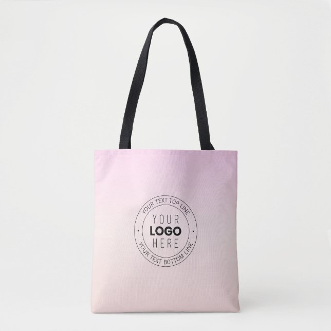 Your Uploaded Logo | Editable Circular Text  Tote Bag (Front)