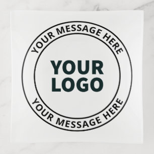 Your Uploaded Logo + Editable Circular Text  Trinket Tray