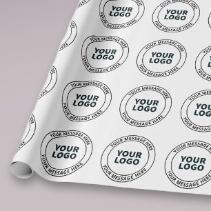 Your Uploaded Logo + Editable Circular Text  Wrapping Paper