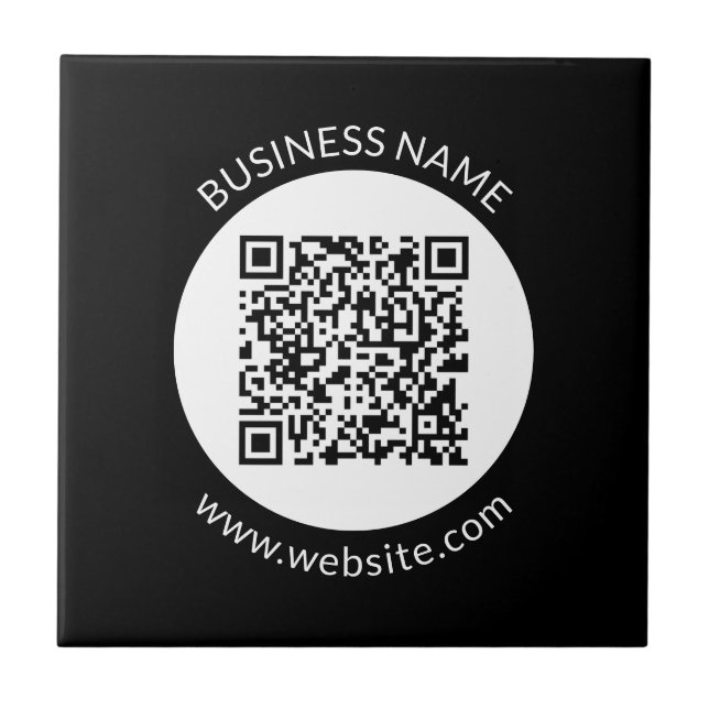 Your Uploaded QR code | Editable Text & Colors Ceramic Tile (Front)