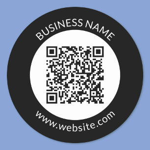 Your Uploaded QR code Editable Text & Colors Classic Round Sticker