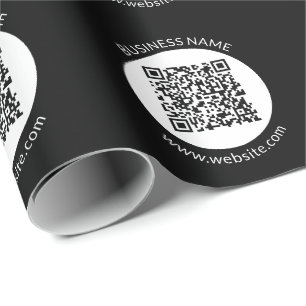 Your Uploaded QR code Editable Text & Colors Wrapping Paper