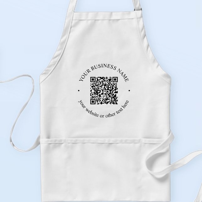Your Uploaded QR code Plus Editable Circular Text Adult Apron (Creator Uploaded)