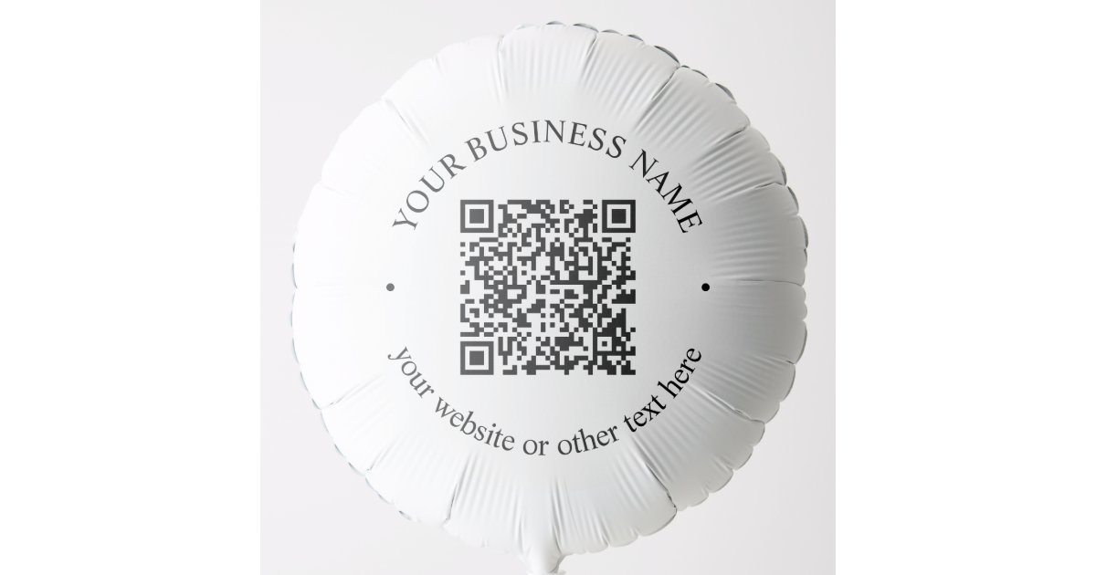 Your Uploaded QR code Plus Editable Circular Text Balloon | Zazzle