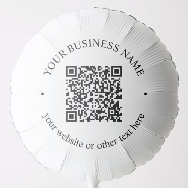 Your Uploaded QR code Plus Editable Circular Text Balloon (Front)
