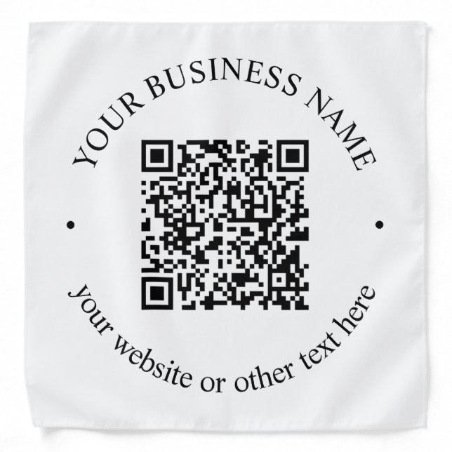 Your Uploaded QR code Plus Editable Circular Text Bandana (Front)