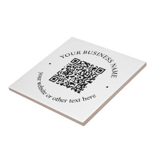 Your Uploaded QR code Plus Editable Circular Text Ceramic Tile