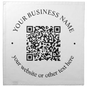 Your Uploaded QR code Plus Editable Circular Text Cloth Napkin