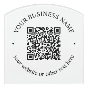 Your Uploaded QR code Plus Editable Circular Text Door Sign