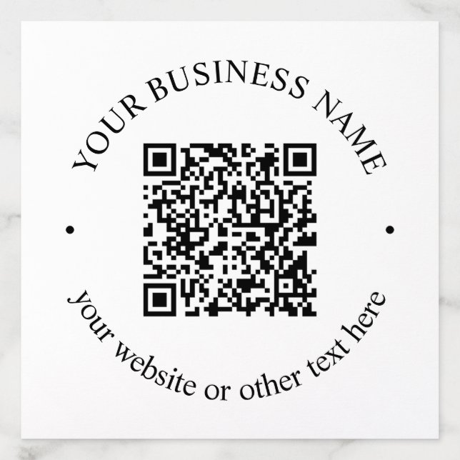 Your Uploaded QR code Plus Editable Circular Text Envelope Liner (Design)