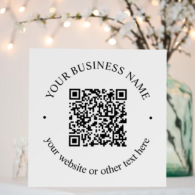 Your Uploaded QR code Plus Editable Circular Text Foam Board (In Situ (Wedding))