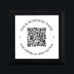 Your Uploaded QR code Plus Editable Circular Text Gift Box<br><div class="desc">Simply replace with your own QR code and edit text to your liking.</div>